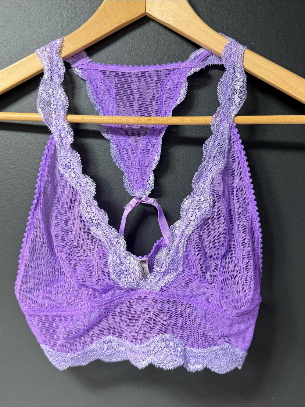 Free People longline sheer bra in violet M